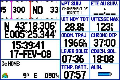Compas en mode &quot;alidade&quot;. GPSMap276