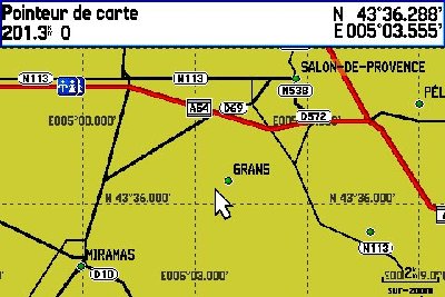 BaseMap affichée par le GPSmap276